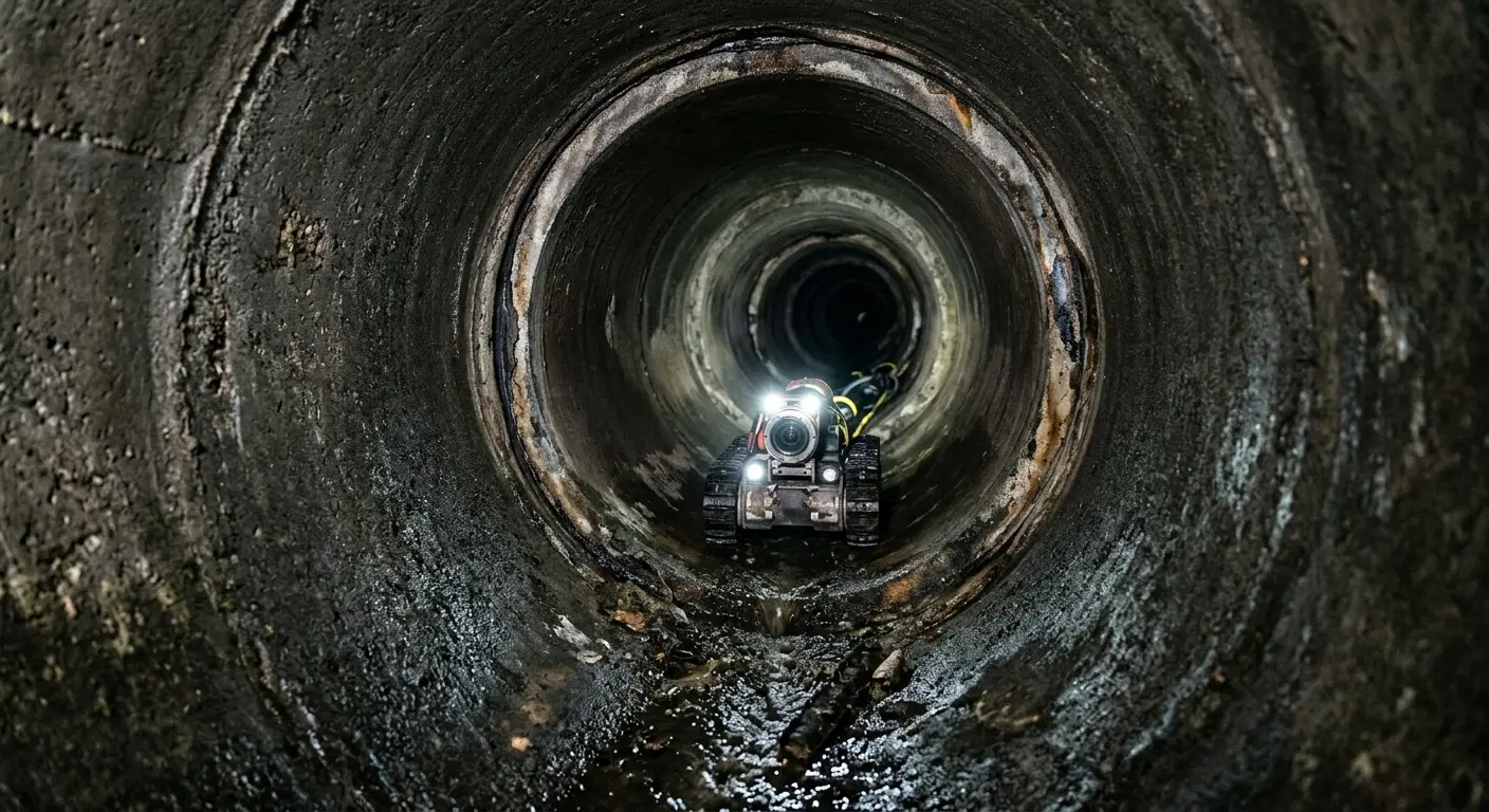 Robotic sewer camera inspecting pipe interior for Drain Snake Service in Takoma Park